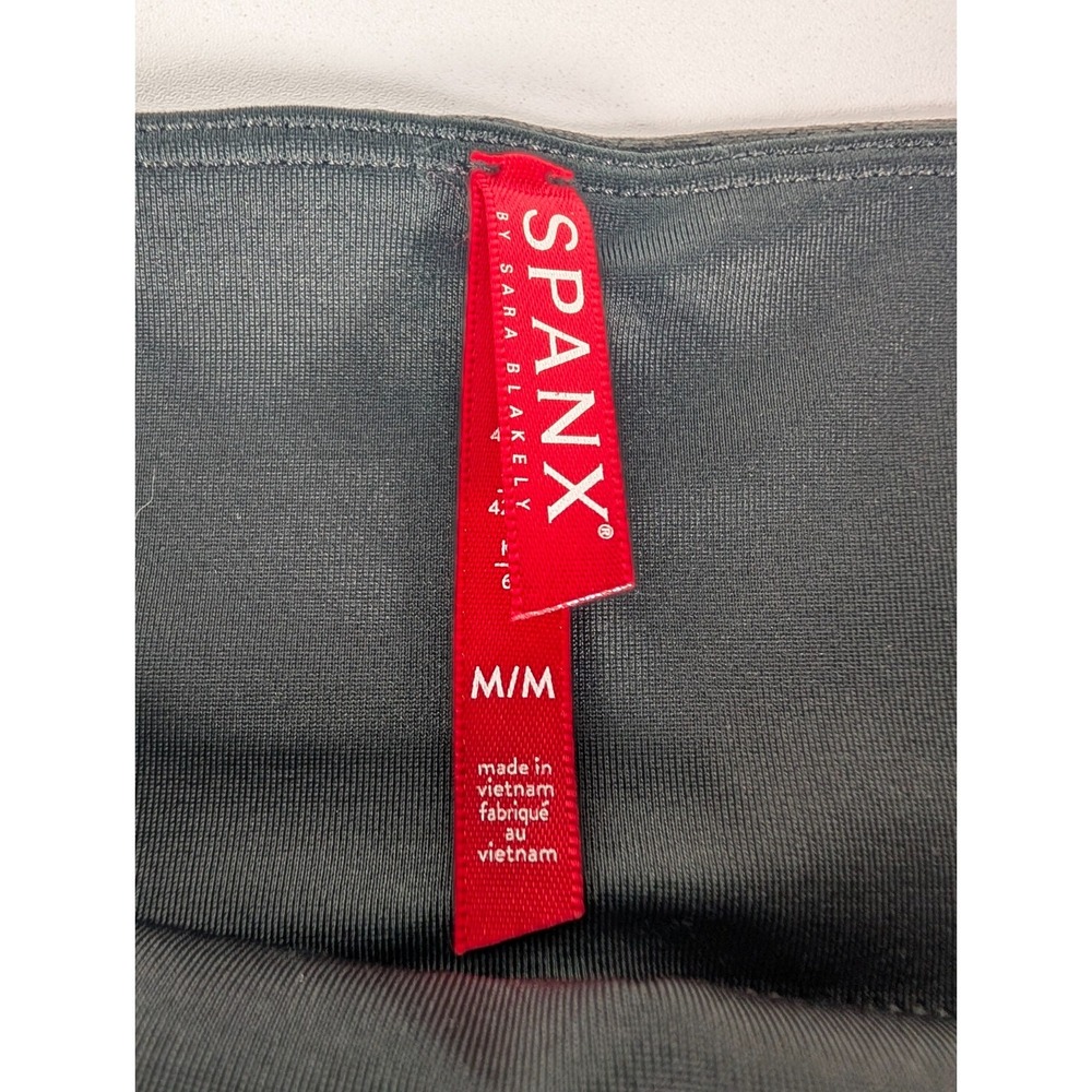 Spanx Leggings Women's Medium Black Faux Leather Stretch‎ Pants Athleisure 2437 - Picture 4 of 10